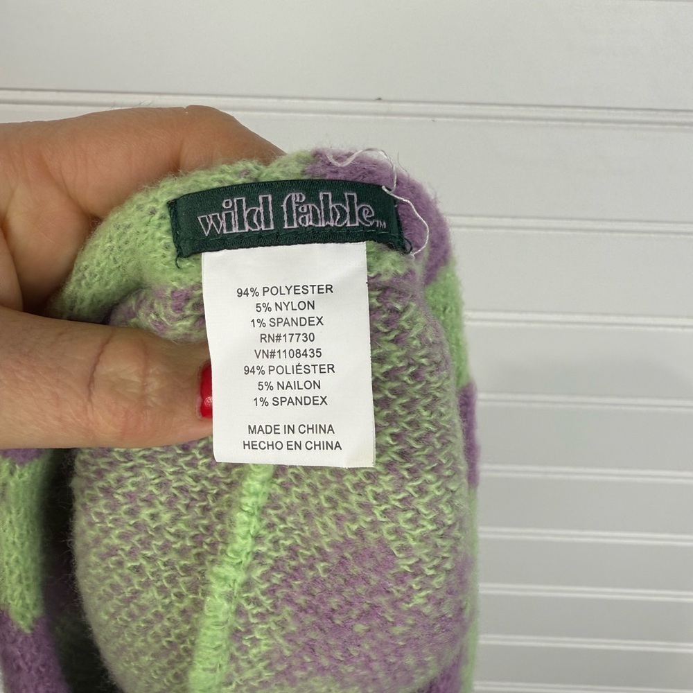 Wild Fable women’s green & purple floral beret. One size - Picture 4 of 4